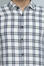 Cotton Blend Chequered Shirt for Men 