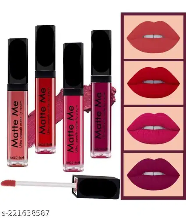 Matte Me Liquid Lipsticks (Multicolor, Pack of 4)