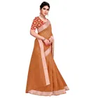 सिद्धिदाता टेक्सटाइल विमेंस कॉटन साड़ी विद अन-स्टीट्च्ड ब्रोकेड ब्लाउज पीस 