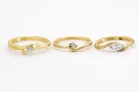Gold Plated Stainless Steel Rings for Women, Pack of 3