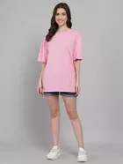 Cotton Solid Oversized T-Shirt for Women 