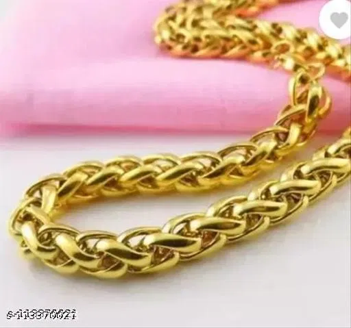 22kt Gold plated Lotus Chain for Men (20 Inches)