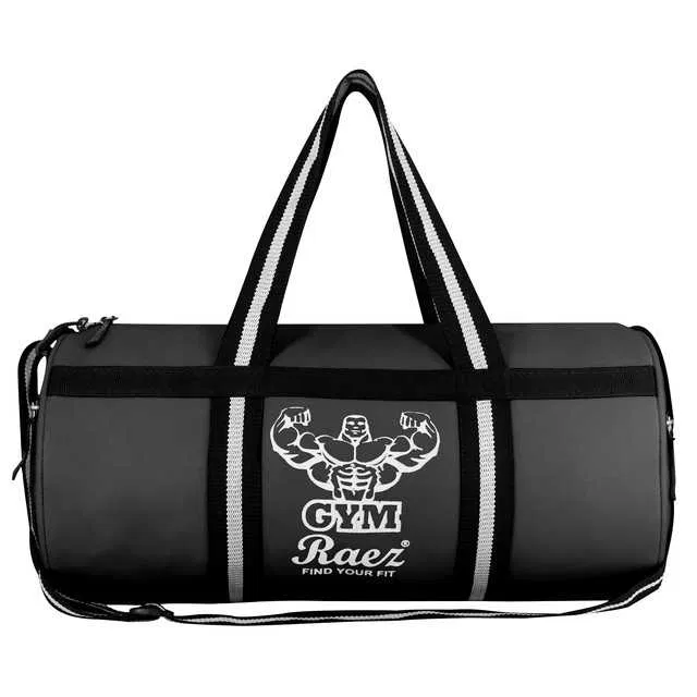 Stylish PU Gym Bag for Boys (Black, 44 X 20 X 22 cm) (RA-088)