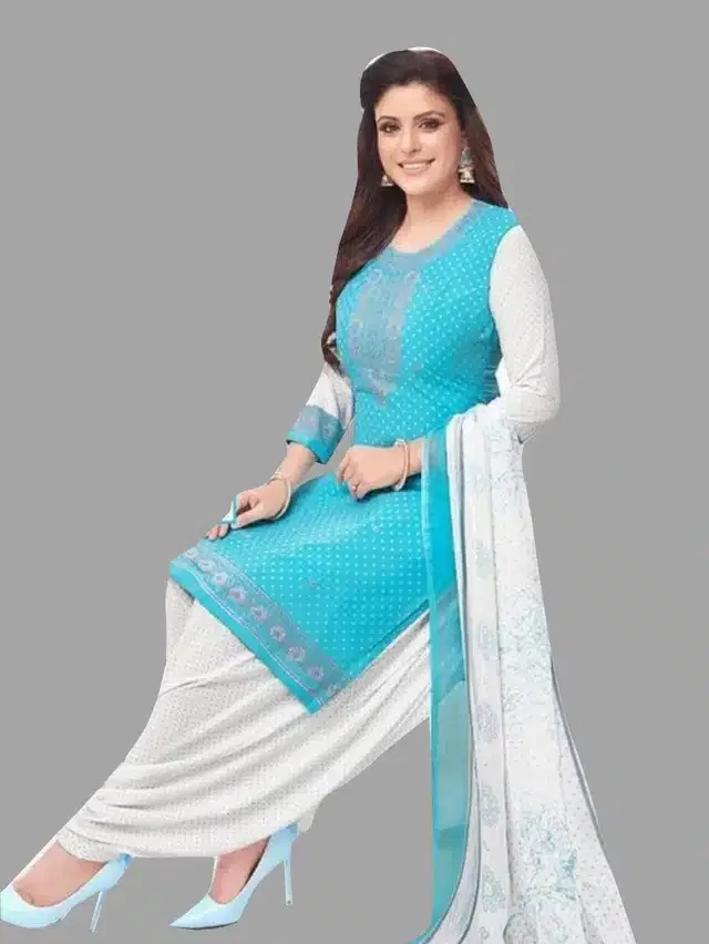 Unstitched Dress Material for Women & Girls (Sky Blue)