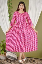 Rayon Maternity Kurti for Women (Pink, M)