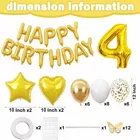 4th Happy Birthday Balloon Decoration Kit ,Golden ,Set Of 1