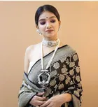 Silk Woven Design Saree for Women, Black 