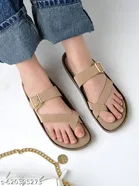 Shoetopia Beige Solid Sandals 