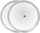 MS WORLD 13 Inch Steel Rajbhog Plate ( Pack Of 2)
