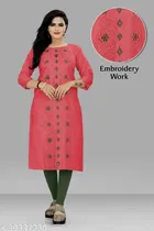 Cotton Slub Embroidered Kurti for Women 