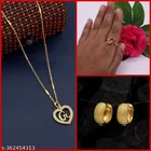 Combo of Alloy Ring with Pendant & 1 Pair Earrings for Women 