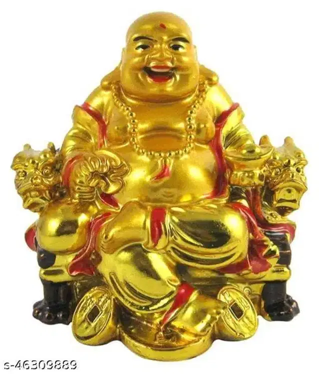 Laughing Buddha Showpieces (Gold)