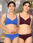 Pibu वीमेन कॉटन ब्रा पैंटी सेट 