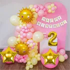 Sun & Star Theme 2nd Birthday Balloon Decoration Kit , Multicolor, Pack Of 56