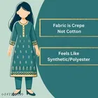 Printed Crepe Unstitched Suit Fabric for Women, Yellow 