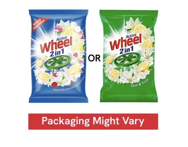 ऐक्टिव व्हील 2 इन 1 क्लीन एंड फ़्रेश डिटर्जेंट पाउडर 1 kg