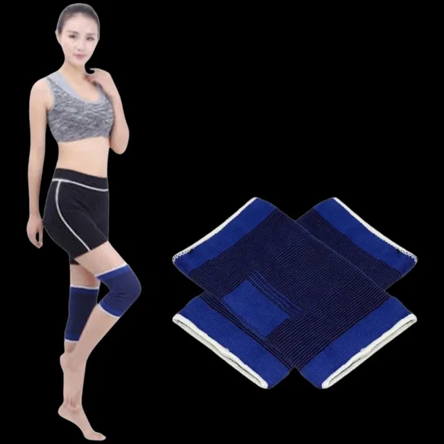 Polyester Solid Knee Sleeves for Women (Blue, Set of 1)