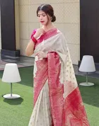 Kanjeevaram Silk Zari Woven Saree for Women 