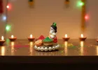 Metal Decoretive Pooja Thali, Multicolour Pack of 1