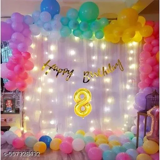 54 Pcs 8th Birthday Decoration kit, Multicolour, Set of 1