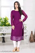 Georgette kurti for Women,  Purple  