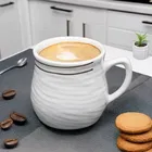 6 Pcs Ceramic Tea & Coffee Cup Set - Belly White