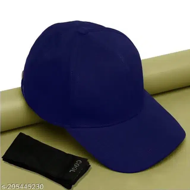 Cotton Arm Sleeves & Cap for Men & Women (Black & Navy Blue, Set of 2)