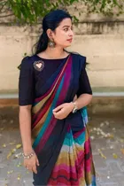 Cotton Linen Printed Saree for Women 