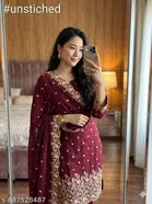 Vichitra Silk Punjabi/All Over Suits for Women 