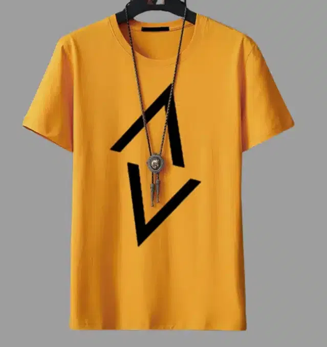 Half Sleeves T-shirt for Men (Yellow, M)