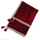 Velvet Solid Dupatta for Women, Maroon 