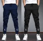Polyblend Printed Trackpants for Men, Navy Blue & Black, Pack of 2 