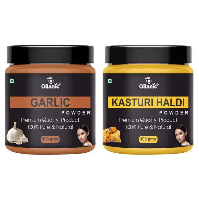 Natural Garlic & Kasturi Haldi Powder for Skin & Hair (Pack of 2, 100 g)