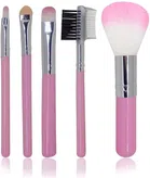 Plastic Makeup Brushes (Multicolor, Set of 5)