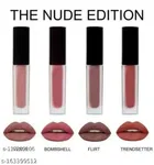 Combo of Eyeliner with 4 Pcs Waterproof Liquid Lipsticks 