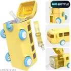 Plastic Bus Shape Sipper Bottle for Kids, Multicolor 