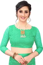 Net Solid Saree for Women 