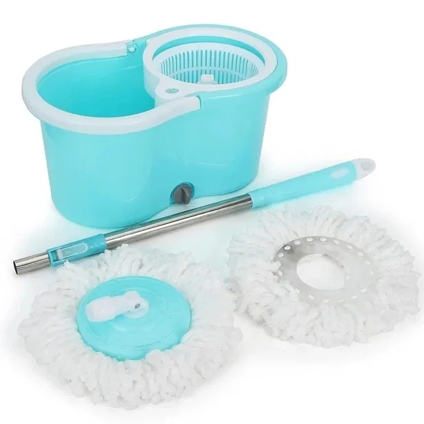 KlenShine Wheely Oval Spin Mop with Extra Microfiber Refill [Sea Green]