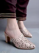 Shoetopia Pink Embellished Mules 