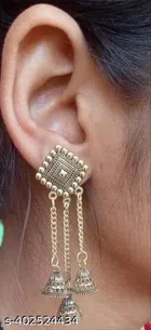 Alloy Earrings for Women (Gold, Set of 1)