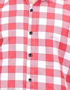 Cotton Blend Checked Shirt for Men, Pink 