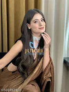 Lycra Saree for Women, Black 