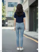 Lycra Top for Women, Blue 
