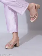 Shoetopia Embellished Heel Sandals - Golden 