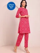 Rayon Printed Women's Kurta with Pant Set 