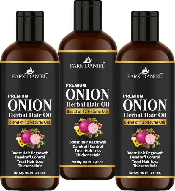 Park Daniel Onion Herbal Hair Oil (Pack of 3, 100 ml) (SE-1615)