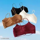 Cotton Bra for Women & Girls, Multicolour, Pack of 3 