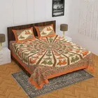 Sanganeri Jaipuri Traditional Printed Double Bed Sheet with 2 Pillow Covers 