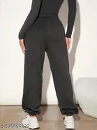 Cotton Blend Solid Trousers for Men, Black 