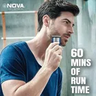 Nova NHT 1041 USB Trimmer 60 min Runtime 5 Length Settings [Blue]